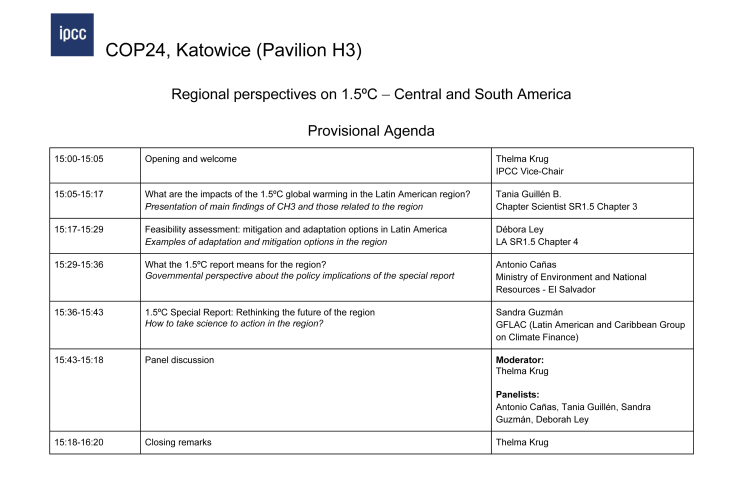 COP24 Regional Perspectives Tania