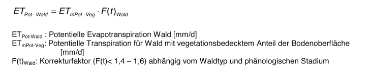 Vergleichendes Lexikon Formel Penman Wald